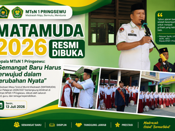 MATAMUDA 2026 Resmi Dibuka, Kepala MTsN 1 Pringsewu: Semangat Baru Harus Terwujud dalam Perubahan Nyata